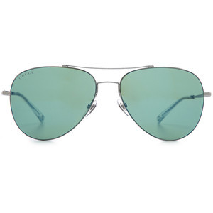 Gucci Aviator Mirror Sunglasses Ruthenium Green Blue Mirror