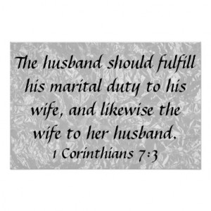 Husband Wife bible verse 1 Corinthians 7:3 poster