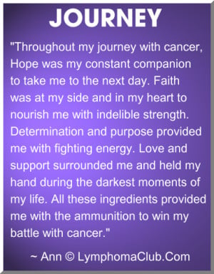 ammunition to win my battle with cancer ann lymphoma survivor