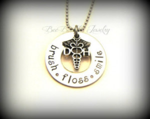 Stamped Jewelry / Dental Hygienist necklace / Dental Hygienist Student ...
