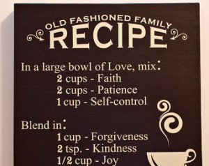 BROWN Typography, Custom Old Fashio n Family Recipe, Quote, Wall ...