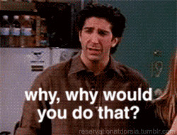 Ross Geller (David Schwimmer) saying “why, why would you do that ...