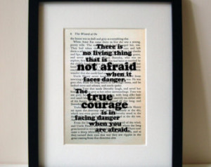 Wizard Of Oz quote print on upcycle d book page: 