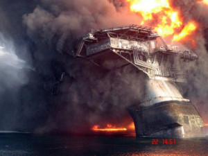 FILE - This April 22, 2010 file photo shows the Deepwater Horizon oil ...