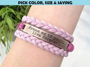 Bronze Quote Bracelet Inspirational Jewelry Motivational Saying