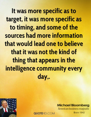 It was more specific as to target, it was more specific as to timing ...