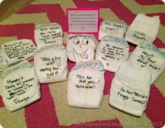Write On Diaper for Baby Shower Messages