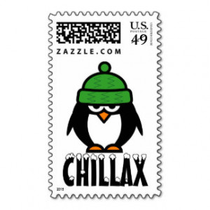 Funny penguin | Whimsical animal cartoon stamps