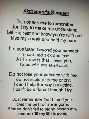 An Alzheimer's Patient's Request - This Will Make You Cry