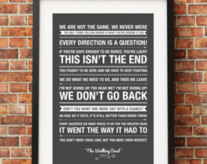 The Walking Dead Quotes Chalkboard - Jpeg - A4 + Letter + 8x10 ...