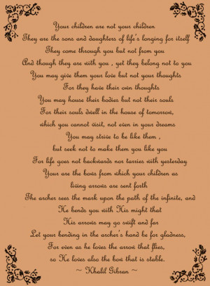 Khalil Gibran Quotes On Sons. QuotesGram Khalil Gibran Quotes On Sons. QuotesGram