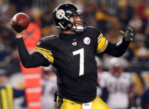 Steelers quarterback Ben Roethlisberger comes off a victory over the ...