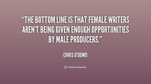 The bottom line is that female writers aren't being given enough ...
