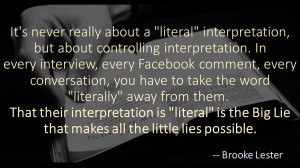 Brooke Lester quote the Big Lie