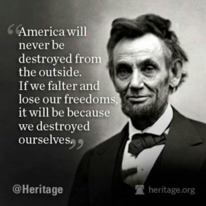 Abraham Lincoln and his prophetic words.