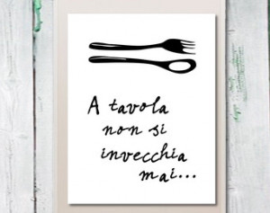 Kitchen art Italian quote printable spoon fork Instant download ...
