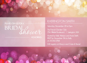 Soft Pink Bubbles Bridal Shower Invite
