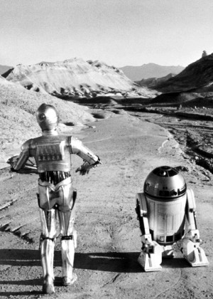 movie star wars R2-D2 bw C-3PO black-and-white