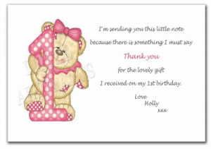 1st Birthday Thank You Sayings http://www.ebay.com.au/itm/12-x ...