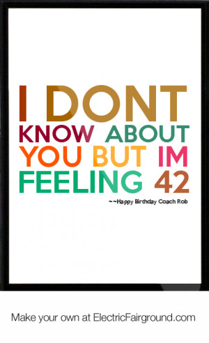 Happy Birthday Coach Rob Framed Quote
