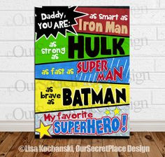 Daddy You Are My Favorite Superhero printable Art by OurSecretPlace, $ ...