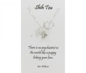 Shih Tzu Pendant on Card with Inspirational Quote by Classy925