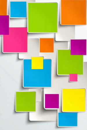 Colored Paper Sticky Notes iPhone 4 and iPhone 4S Wallpaper