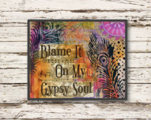 ... , Mixed Media, Free spirit art, bohemian, country girl, collage art