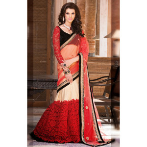 top saree party wear sarees chic beige and black color party