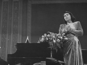 ... Marian Anderson Performing at Carnegie Hall Premium Photographic Print