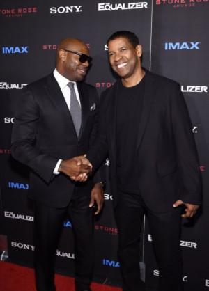 Denzel Washington and Antoine Fuqua at event of The Equalizer (2014)