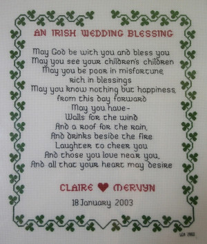 , Irish Quotes Wedding, Crosses Stitches Ideas, Irish Wedding Toast ...