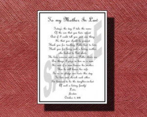 Wedding Day Mother-in-Law Poem DIY Printable
