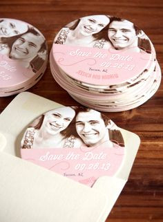 Wedding Coaster Save the Date! This is a Great Idea! Evermine.com More