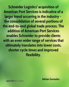 Schneider Logistics' acquisition of American Port Services is ...