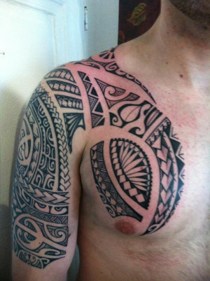 Polynesian Chest Tattoo For Men