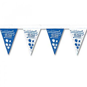 Home Congratulations On Your Success Blue & White Stringed Pennants
