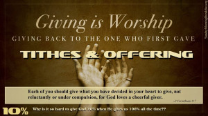 And Worship Give One Tenth...