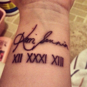 Tribute Tattoo. Moms Signature and roman numeral of the date she died ...