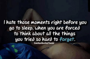 hate those moments right before you go to sleep, when you are forced ...