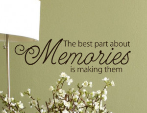 Memories Quote Vinyl lettering words Wall Decal, Family room Decor ...