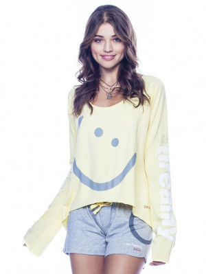 am Happy Pale Banana Dreamy Top A feel-great top in a creamy yellow ...