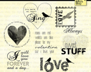 sayings words of love scrapping quotes 7 digital stamps and brushes ...