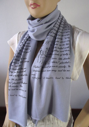 CHRISTMAS CAROL Scarf - Charles Dickens - Book Quote Scarf ...
