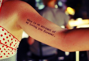 Cool and Cute Arm Quote Tattoos Bicep
