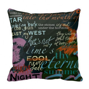 Love Quotes Cushion from Shakespeare, Blake, Auden Pillows