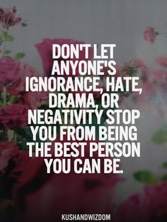 don't let anyones ignorance, hate, drama, or negativity stop you from ...
