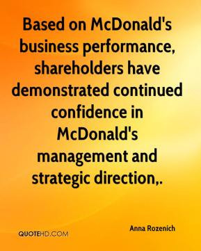 Based on McDonald's business performance, shareholders have ...