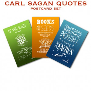 Carl Sagan Quotes Postcards - Black Card Stationary with Inspirational ...