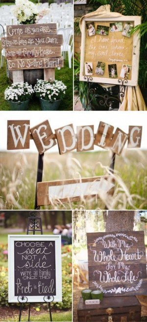 rustic wooden signs for wedding quotes ideas with scrip fonts
